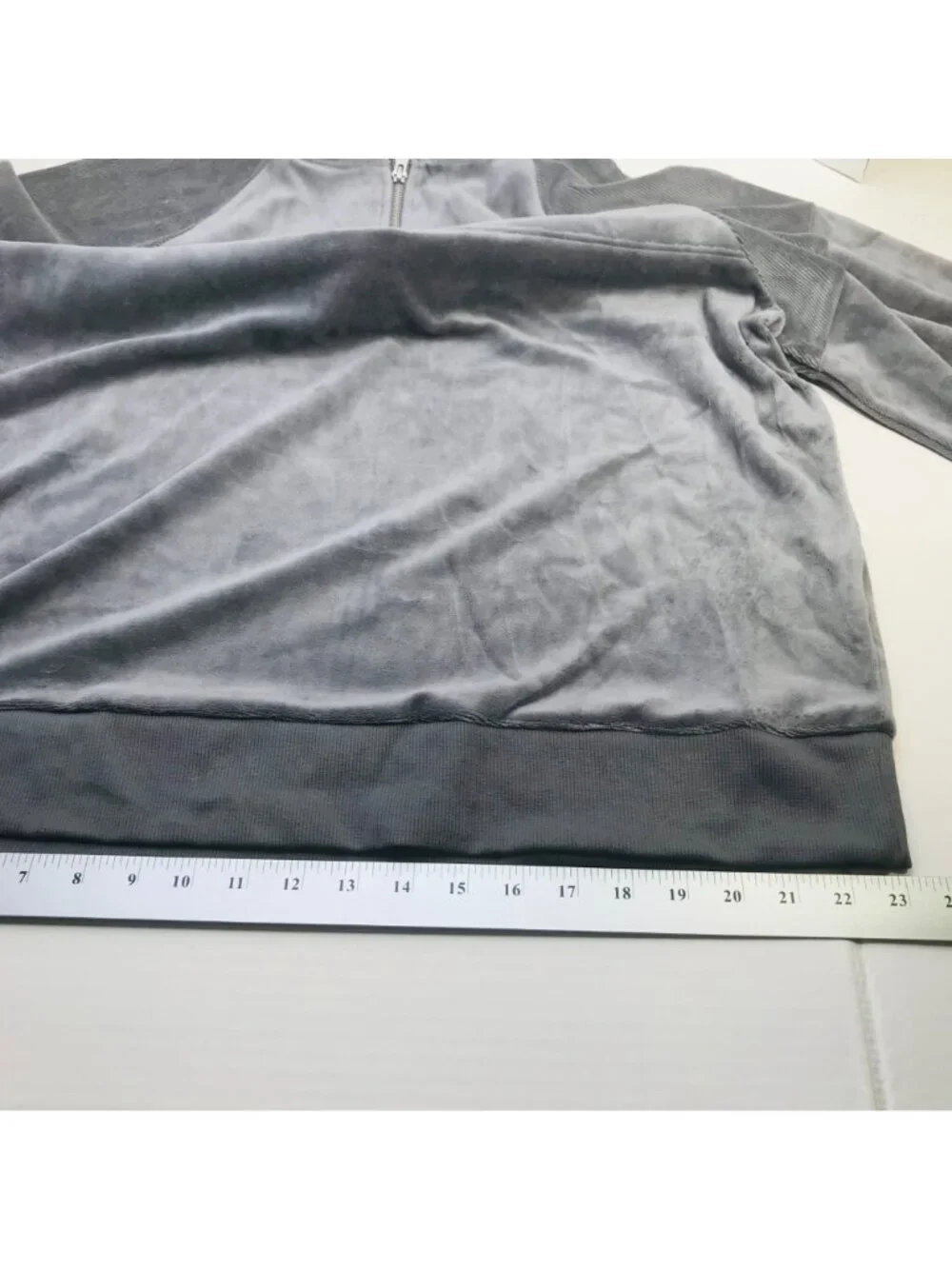 Wild Fable Women's Size XL Quarter Zip Velour Tunic Sweatshirt Gray New - Picture 10 of 14